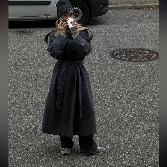 NA-KD by Josephine HJ Grey Wool Trench Coat - EU 36 - Picture 9 of 16